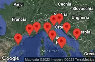 BARCELONA, SPAIN, PROVENCE(MARSEILLE), FRANCE, MONTE CARLO, MONACO, FLORENCE/PISA(LIVORNO),ITALY, Civitavecchia, Italy, SORRENTO, ITALY, AMALFI, ITALY, AT SEA, KOTOR, MONTENEGRO, Sibenik, Croatia, KOPER, SLOVENIA, VENICE (CHIOGGIA) -  ITALY
