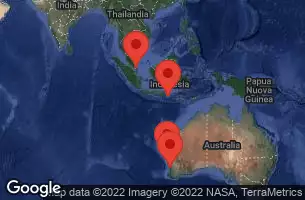 SINGAPORE, AT SEA, BENOA - BALI - INDONESIA, GERALDTON - AUSTRALIA, PERTH (FREMANTLE), AUSTRALIA