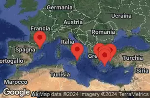 ATHENS (PIRAEUS), GREECE, SANTORINI, GREECE, MYKONOS, GREECE, EPHESUS (KUSADASI), TURKEY, AT SEA, SICILY (MESSINA), ITALY, BARCELONA, SPAIN