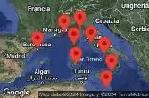 BARCELONA, SPAIN, AT SEA, AJACCIO, CORSICA, LA SPEZIA, ITALY, CANNES, FRANCE, CAGLIARI, SARDINIA, ITALY, VALLETTA, MALTA, SICILY (MESSINA), ITALY, NAPLES/CAPRI, ITALY, Civitavecchia, Italy