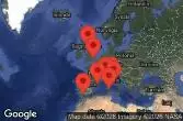 London, Southampton, England, AT SEA, GIBRALTAR, UNITED KINGDOM, Cagliari, Sardinia, Italy, Civitavecchia, Italy, Florence, Pisa, La Spezia, Italy, CANNES, FRANCE, BARCELONA, SPAIN, Seville, Cadiz, Spain