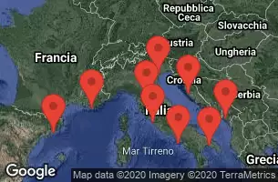 BARCELONA, SPAIN, AT SEA, PROVENCE (TOULON), FRANCE, FLORENCE/PISA(LIVORNO),ITALY, Civitavecchia, Italy, NAPLES/CAPRI, ITALY, TARANTO, ITALY, KOTOR, MONTENEGRO, ZADAR, CROATIA, VENICE, ITALY