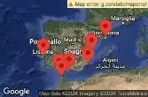 BARCELONA, SPAIN, VALENCIA, SPAIN, CARTAGENA, SPAIN, MALAGA, SPAIN, SEVILLE (CADIZ), SPAIN, TANGIER, MOROCCO, AT SEA, OPORTO, LISBON, PORTUGAL
