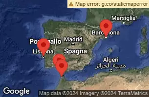 BARCELONA, SPAIN, AT SEA, OPORTO, LISBON, PORTUGAL, TANGIER, MOROCCO, SEVILLE (CADIZ), SPAIN