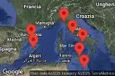 BARCELONA, SPAIN, PALMA DE MALLORCA, SPAIN, AT SEA, LA SPEZIA, ITALY, Civitavecchia, Italy, NAPLES, CAPRI, ITALY, VALLETTA, MALTA, SICILY (PALERMO),ITALY