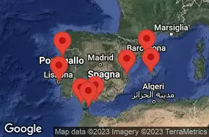 BARCELONA, SPAIN, PALMA DE MALLORCA, SPAIN, VALENCIA, SPAIN, AT SEA, MALAGA, SPAIN, GIBRALTAR, UNITED KINGDOM, SEVILLE (CADIZ), SPAIN, OPORTO, LISBON, PORTUGAL
