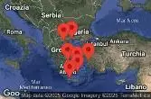ATHENS (PIRAEUS), GREECE, CHANIA (SOUDA), CRETE, GREECE, SANTORINI, GREECE, EPHESUS (KUSADASI), TURKEY, MYKONOS, GREECE, AT SEA, KAVALA, GREECE, THESSALONIKI, GREECE