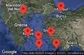 ATHENS (PIRAEUS), GREECE, THESSALONIKI, GREECE, AT SEA, ISTANBUL, TURKEY, EPHESUS (KUSADASI), TURKEY, SANTORINI, GREECE, RHODES, GREECE, MYKONOS, GREECE