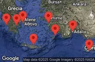 CELEBRITY INFINITY - trasa 11 nocy podróż z: ATHENS, PIRAEUS, GREECE w dniu 30/03/2026 - Athens, Piraeus, Greece, NAUPLION, GREECE, KATAKOLON, GREECE, HERACLION, CRETE, GREECE, RHODES, GREECE, AT SEA, LIMASSOL, CYPRUS, ANTALYA, TURKEY, Ephesus, Kusadasi, Turkey