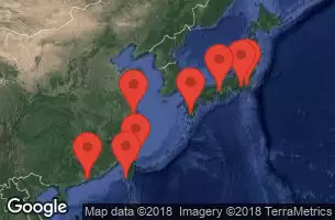 TOKYO (YOKOHAMA), JAPAN, MT FUJI (SHIMIZU) -  JAPAN, KOBE, JAPAN, AT SEA, KAGOSHIMA, JAPAN, SHANGAI (BAOSHAN), CHINA, TAIPEI(KEELUNG),TAIWAN,CHINA, KAOHSIUNG, TAIWAN, CHINA, HONG KONG, CHINA