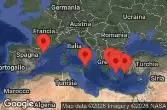 BARCELONA, SPAIN, AT SEA, Sicily, Messina, Italy, RHODES, GREECE, SANTORINI, GREECE, MYKONOS, GREECE, Athens, Piraeus, Greece