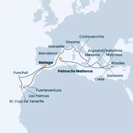 Spain, Canary Islands, Madeira , France, Italy, Greece, Balearic Islands