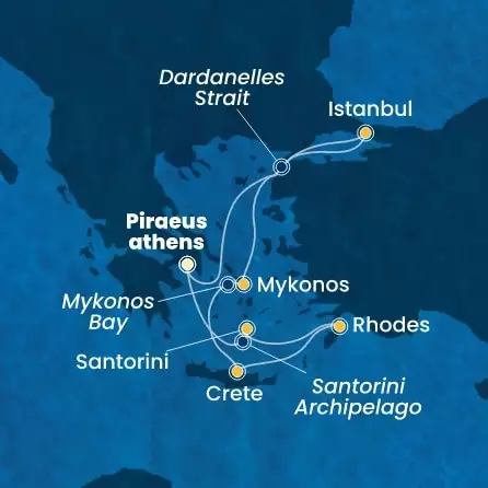 COSTA FORTUNA - trasa 6 nocy podróż z: PIRAEUS-ATHENS w dniu 07/08/2026 - Greece, Turkey