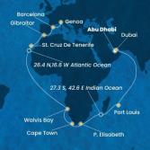 United Arab Emirates, Mauritius, South Africa, Namibia, Canary Islands, Gibraltar, Spain, Italy