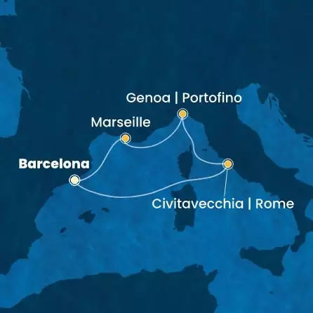 COSTA TOSCANA - trasa 4 nocy podróż z: BARCELONA w dniu 03/03/2026 - Spain, Italy, France
