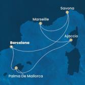 Spain, Balearic Islands, Corsica (France), France, Italy