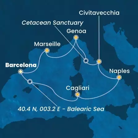 COSTA SMERALDA - trasa 6 nocy podróż z: BARCELONA w dniu 17/11/2024 - Spain, Italy, France