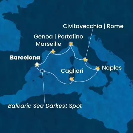 COSTA TOSCANA - trasa 6 nocy podróż z: BARCELONA w dniu 29/03/2026 - Spain, Italy, France