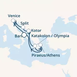 Italy, Croatia, Montenegro, Greece