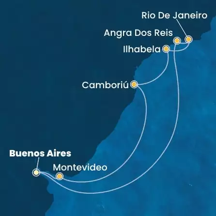 COSTA FAVOLOSA - trasa 8 nocy podróż z: BUENOS AIRES w dniu 24/02/2026 - Argentina, Uruguay, Brazil