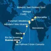 Argentina, Brazil, Cape Verde, Canary Islands, Madeira , Spain, France
