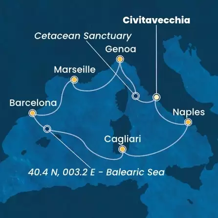 COSTA SMERALDA - trasa 6 nocy podróż z: CIVITAVECCHIA w dniu 12/09/2024 - Italy, France, Spain