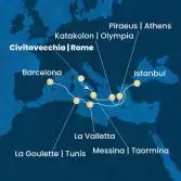 Italy, Greece, Turkey, Malta, Tunisia, Spain