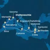Italy, Greece, Balearic Islands, Spain, France