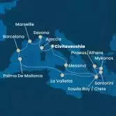 Italy, Corsica (France), France, Spain, Balearic Islands, Malta, Greece
