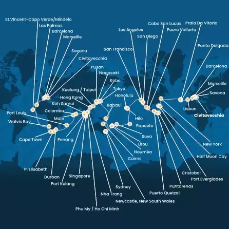 COSTA DELIZIOSA - trasa 139 nocy podróż z: CIVITAVECCHIA w dniu 24/11/2026 - Italy, France, Spain, Portugal, The Azores, United States, Florida (USA), Mexico, USA, Hawaii, Polynesia, Fiji, Australia