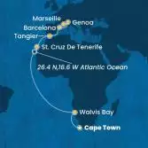 South Africa, Namibia, Canary Islands, Morocco, Spain, Italy, France