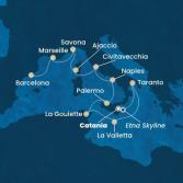 Italy, Malta, Tunisia, Corsica (France), France, Spain