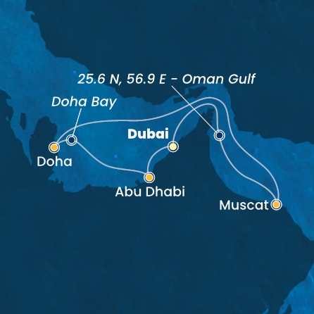 COSTA TOSCANA - trasa 6 nocy podróż z: DUBAI w dniu 27/12/2025 - United Arab Emirates, Oman