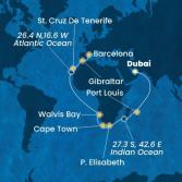 United Arab Emirates, Mauritius, South Africa, Namibia, Canary Islands, Gibraltar, Spain