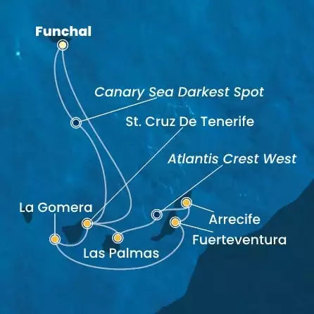 COSTA FORTUNA - trasa 6 nocy podróż z: FUNCHAL w dniu 05/04/2026 - Madeira , Canary Islands, Spain