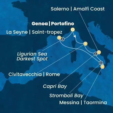 COSTA FASCINOSA - trasa 5 nocy podróż z: GENOA w dniu 29/03/2027 - Italy, France