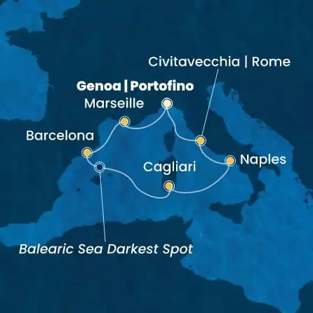 COSTA TOSCANA - trasa 6 nocy podróż z: GENOA w dniu 25/09/2026 - Italy, France, Spain