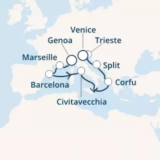 Italy, France, Spain, Greece, Croatia