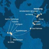 Germany, England, France, Portugal, Spain, Canary Islands, Antilles, Virgin Islands