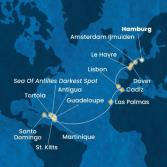 Germany, England, France, Portugal, Spain, Canary Islands, Antilles, Virgin Islands