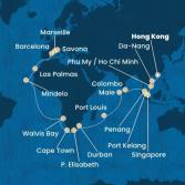 China, Vietnam, Singapore, Malaysia, Sri Lanka, Maldives, Mauritius, South Africa, Namibia, Cape Verde, Canary Islands, Spain