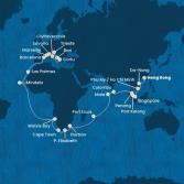 China, Vietnam, Singapore, Malaysia, Sri Lanka, Maldives, Mauritius, South Africa, Namibia, Cape Verde, Canary Islands, Spain