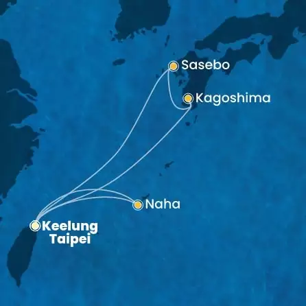 COSTA SERENA - trasa 7 nocy podróż z: KEELUNG w dniu 10/04/2026 - Taiwan, Japan