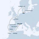 Germany, Denmark, Norway, France, Spain, Portugal