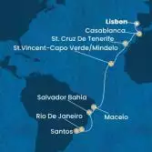 Portugal, Morocco, Canary Islands, Cape Verde, Brazil