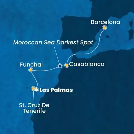 COSTA FORTUNA - trasa 5 nocy podróż z: LAS PALMAS w dniu 10/04/2026 - Canary Islands, Madeira , Morocco, Spain