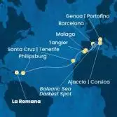 Dominican Republic, Antilles, Canary Islands, Morocco, Spain, Corsica (France), Italy