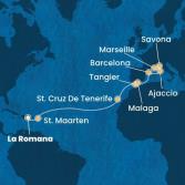 Dominican Republic, Antilles, Canary Islands, Morocco, Spain, Corsica (France), Italy, France