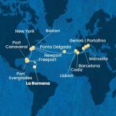 Dominican Republic, Bahamas, Florida (USA), United States, The Azores, Portugal, Spain, France, Italy