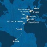Brazil, Canary Islands, Morocco, Spain, Portugal, France, England, Belgium, Germany